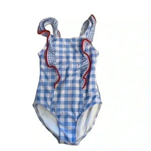 Cat & Jack Wizard of OzDorothy 1 Pc Blue Ruffles Swimming Suit SZ L10/12